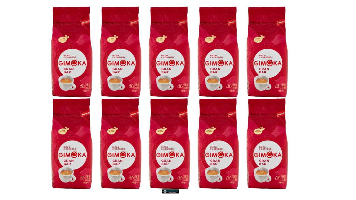 Boabe de cafea Gimoka Gran Bar, bogate și cremoase, 1 kg, pachet de 10, + breloc