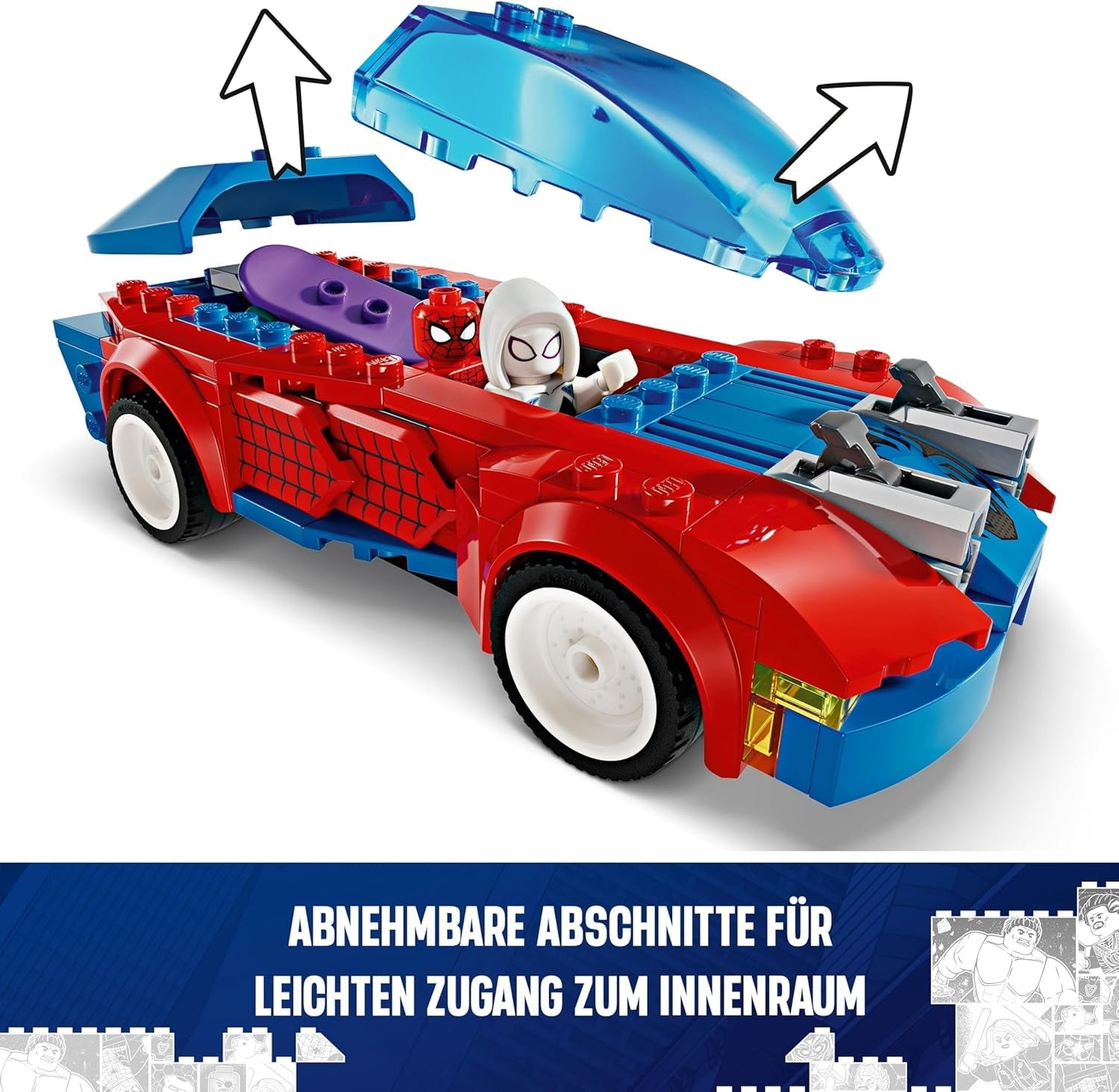 LEGO | Marvel Spider-Mans Rennauto & Venom Green Goblin - Spidey Spielzeug für Rollenspiele mit Superhelden Figuren und baubarem Auto - Geschenk für Kinder - Jungen und Mädchen ab 7 Jahren 76279