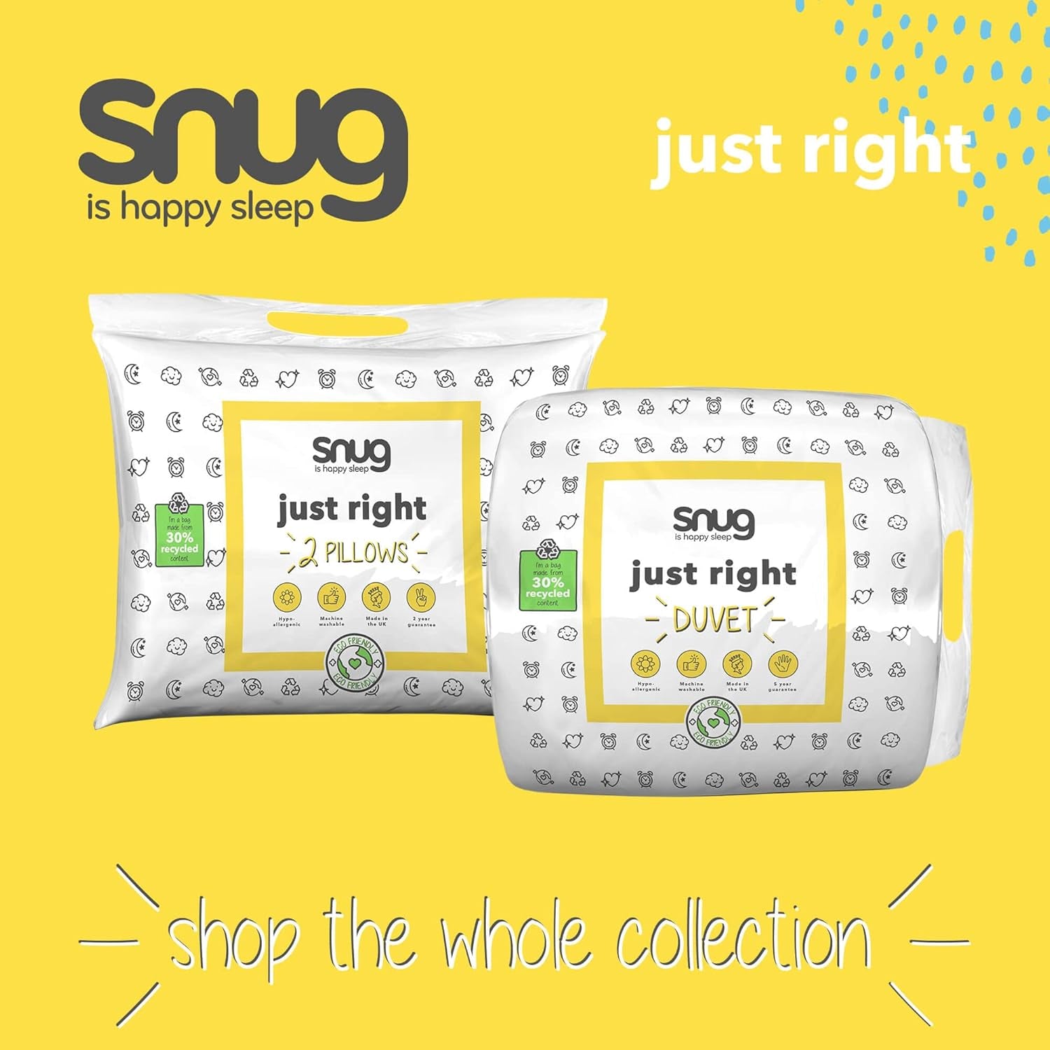 Plapumă Snug Just Right, 10.5 tog, fibră goală, alb, pat dublu Plapumi si pilote Naty Shop