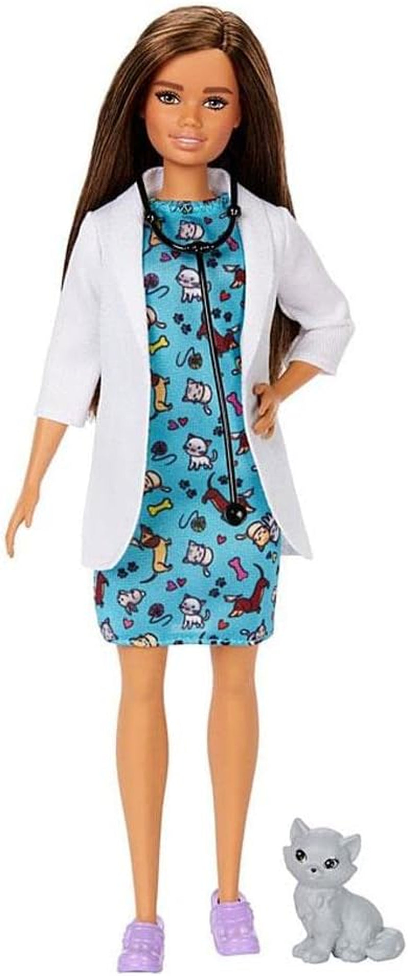 Barbie GTW39 - Krankenschwester-Puppe (ca. 30 cm) mit Oberteil mit Aufdruck und Pinker Hose, weißen Schuhen und Stethoskop, tolles Spielzeug Geschenk für Kinder ab 3 Jahren