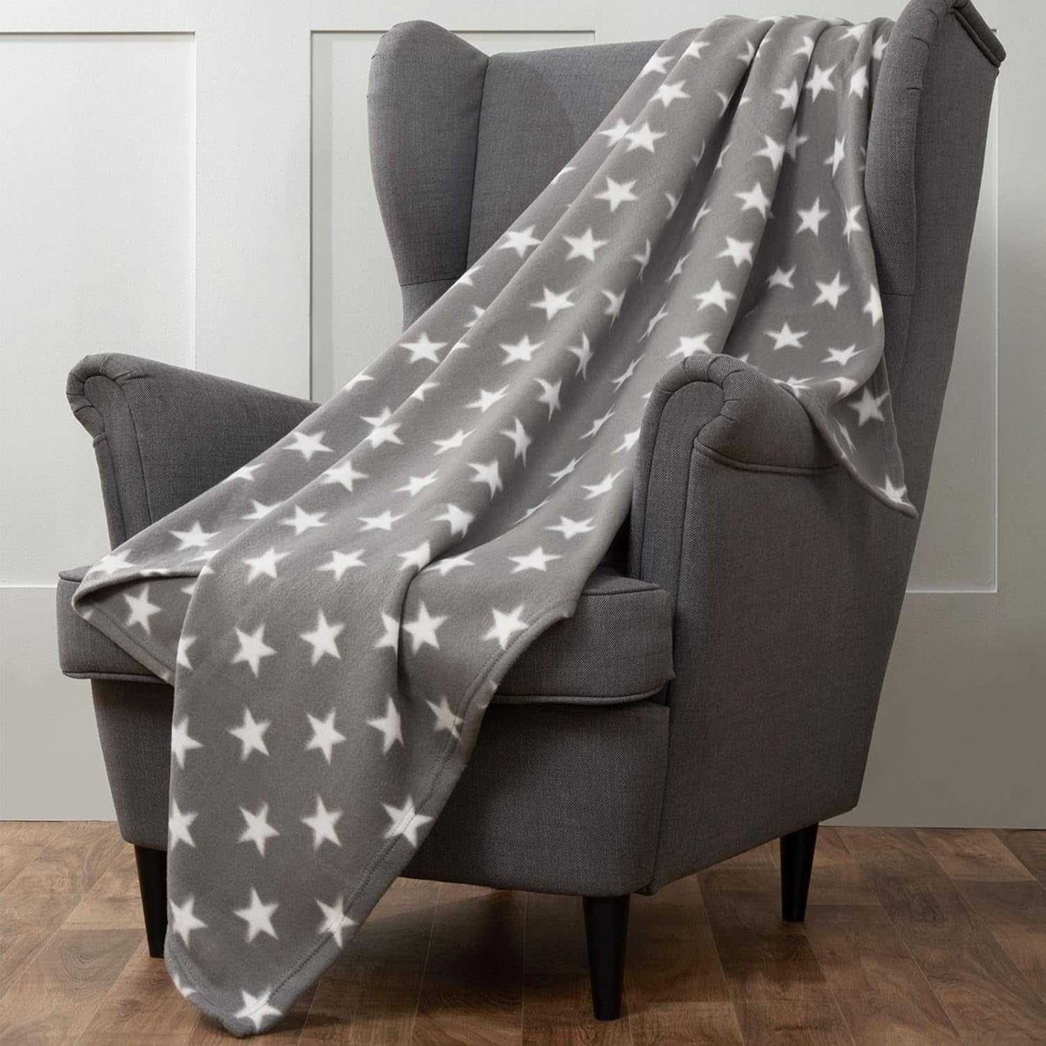 DREAMSCENE pătură confortabilă pătură pufoasă pătură fleece - living pătură cald iarna moale, canapea pătură, pătură canapea, pătură cuddly copii, living & pături cuddly 120X150Cm, canapea arunca pătură gri stele Paturi si Cuverturi Besuche den DREAMSCENE-Store