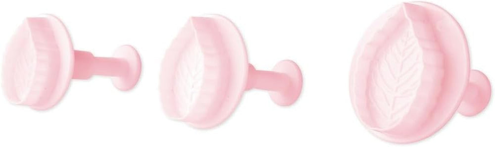 Set de forme pentru biscuiți Zenker „Frunză” 3 piese SWEET SENSATION, Formă pentru biscuiți cu ștampilă (Culoare: Roz înghețat), Cantitate: 1 set, 3 piese