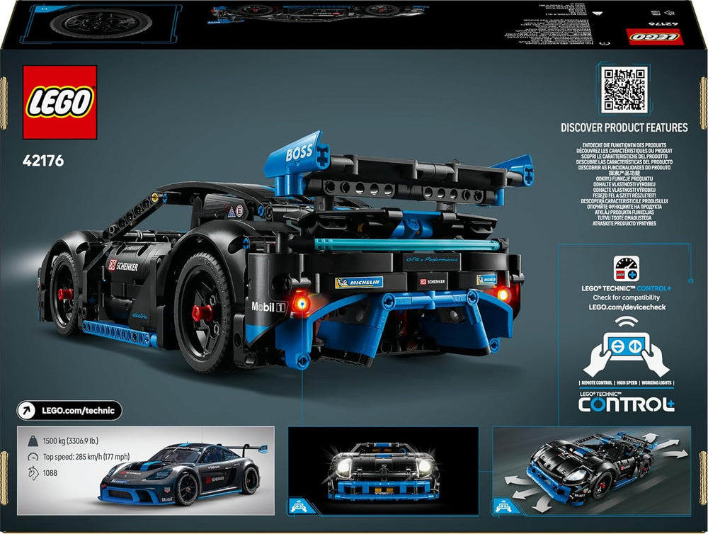 LEGO Technic Porsche GT4 e-Performance Rennwagen, Ferngesteuerter Flitzer, interaktives Modellauto, Geschenk für Kinder, Bauspielzeug ab 10 Jahren 42176