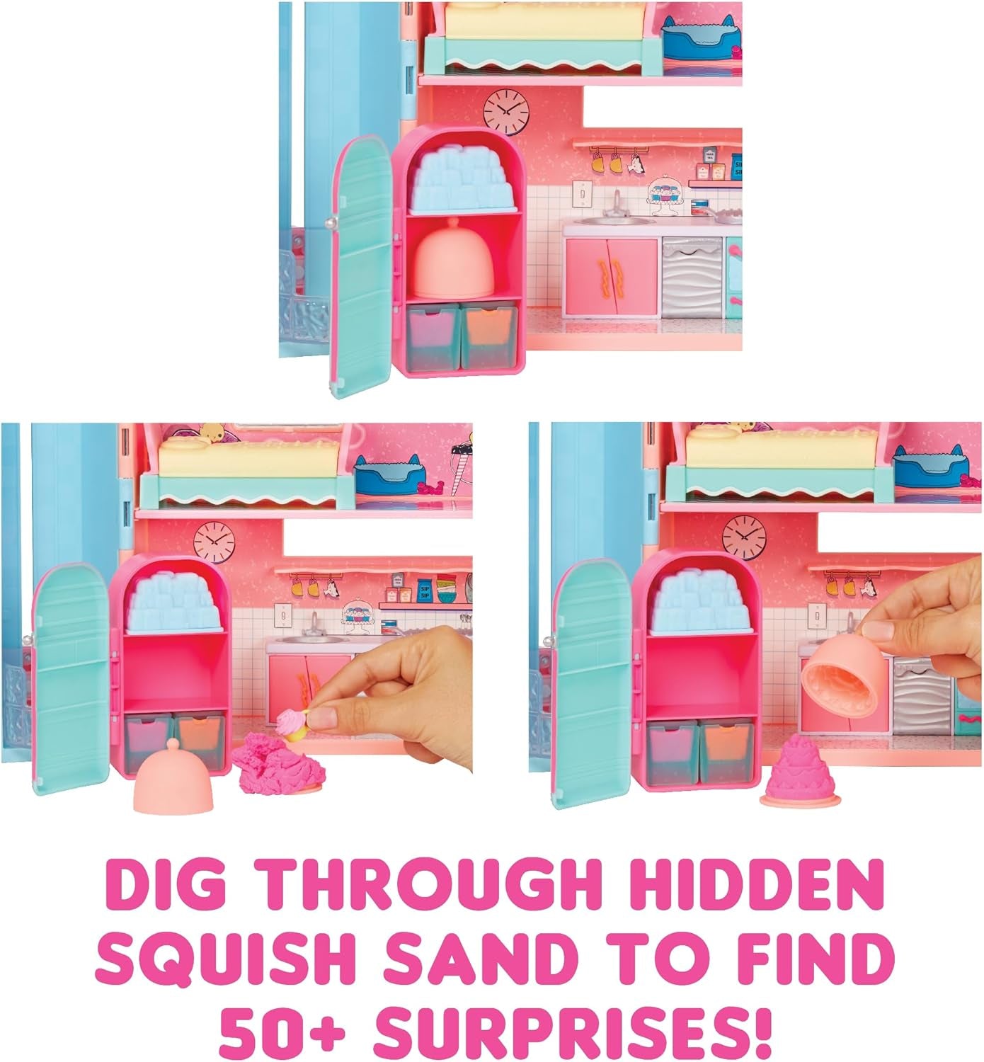 LOL Surprise! Casă Magică cu Nisip Squish și Păpușă Colecționabilă Diva - Set de Joacă cu Păpușă Colecționabilă, Nisip Squish, Surprize și Accesorii - Ideal pentru Fete cu Vârsta de 4 Ani și Peste
