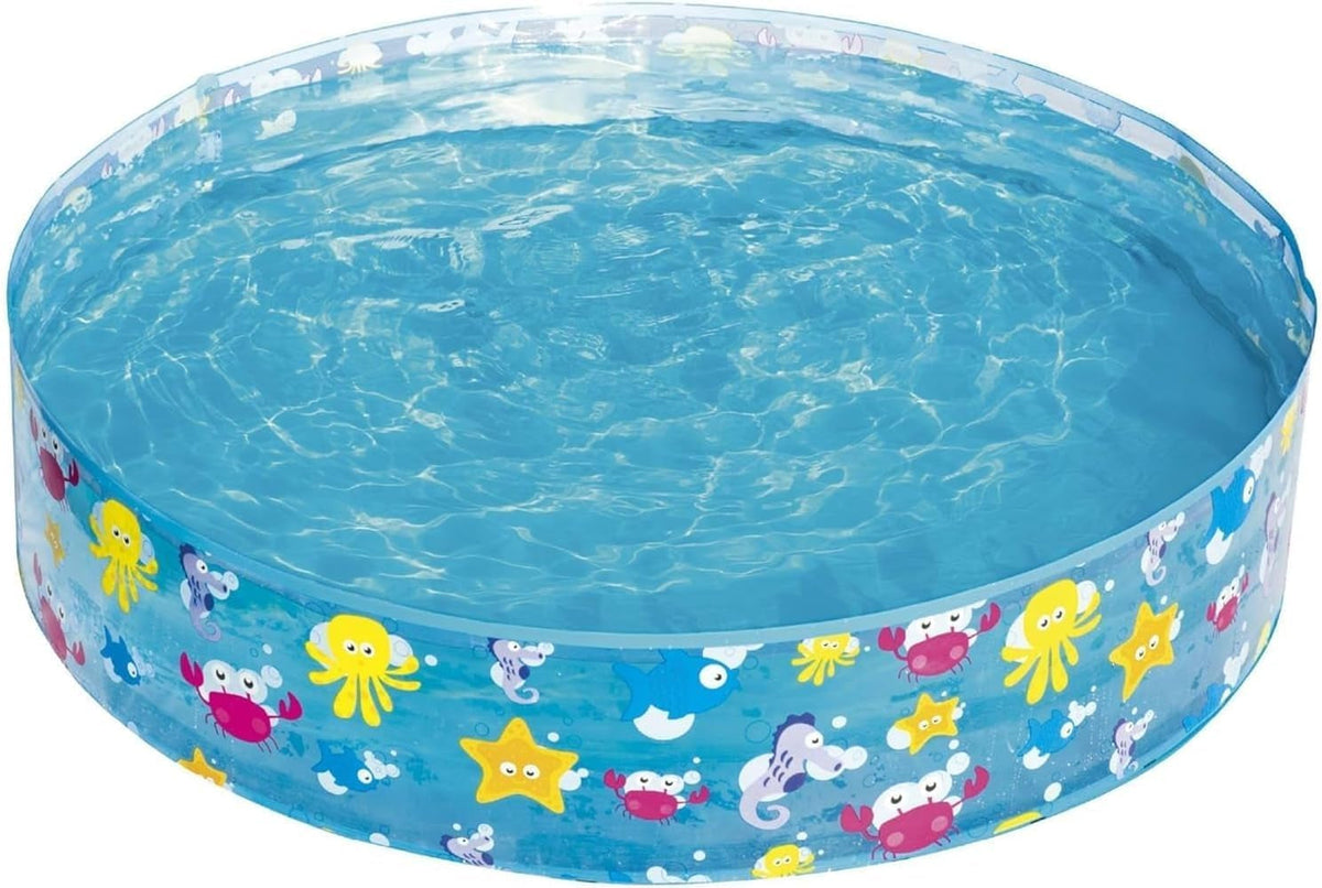 Piscină pentru copii Bestway FillN Fun, Sparking Sea, 122 x 25 cm, BW55028, Multicoloră, 122 x 122 x 25 cm