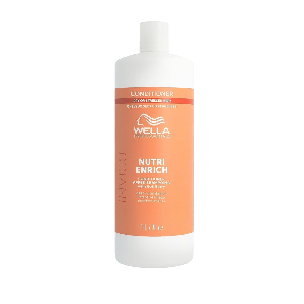 Wella Professionals Invigo Nutri Enrich - îngrijire hidratantă pentru părul deteriorat - balsam, mască și balsam cu vitamina E, pantenol și migdale - împotriva încrețirii și pentru bucle vii Masca de par Naty Shop Balsam 1 litru