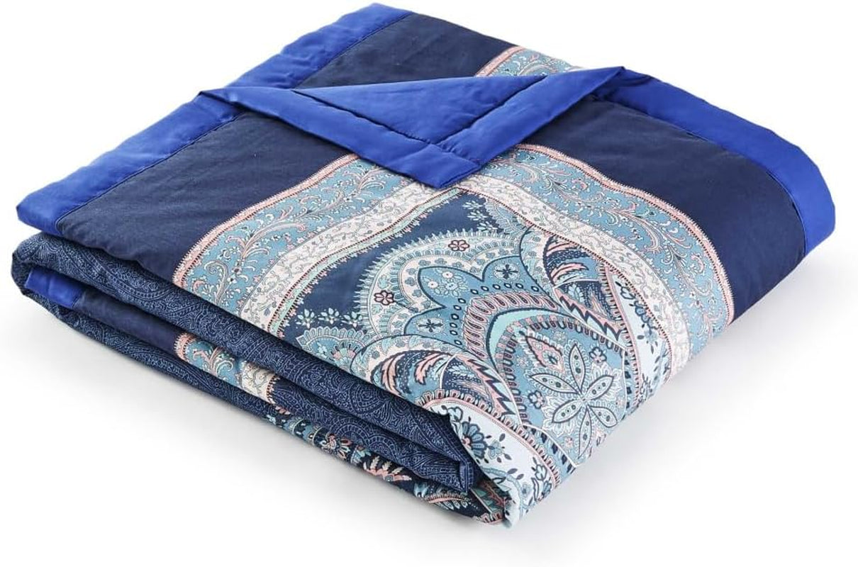 BASSETTI bumbac carouri SABBIONETA culoare BLUE B3 dimensiunea 135X190 Plapumi si pilote Naty Shop