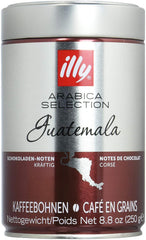 Cafea Illy, boabe de espresso din Selecția Arabica din Guatemala - pachet conținând 2 doze a câte 250g fiecare
