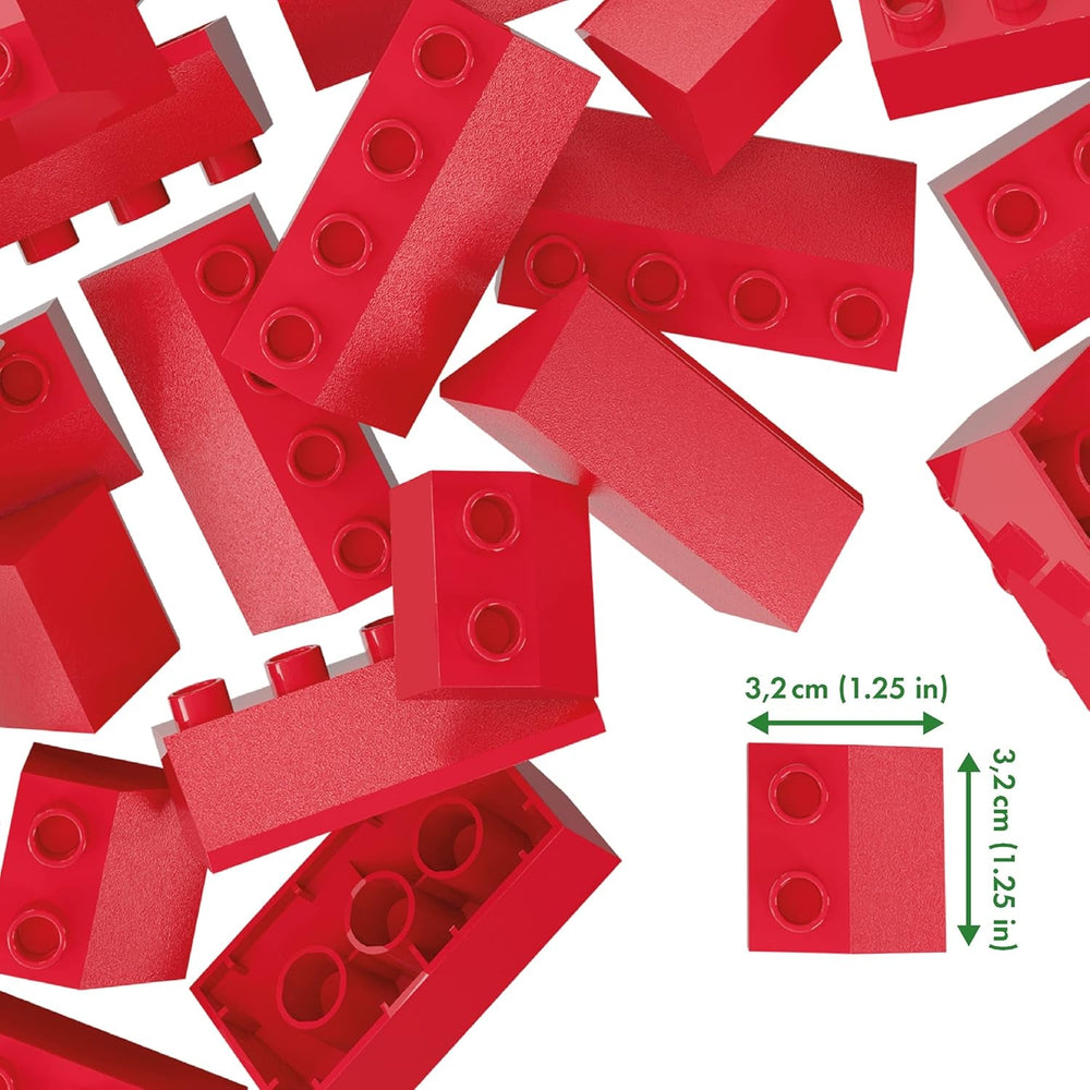 Hubelino 400369 68-teiliges Dachsteine Set, rote Dachziegel, kompatibel mit großen Bausteinen Anderer Hersteller, Made in Germany