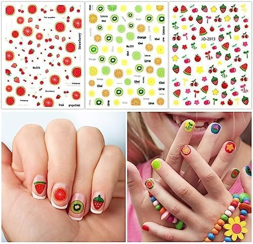 Autocolante drăguțe pentru unghii pentru copii, 20 de coli, autocolante 3D pentru unghii, flori strălucitoare în întuneric, decorațiuni colorate pentru unghii, autocolante pentru unghii, autocolante autoadezive pentru decorațiuni DIY, accesorii