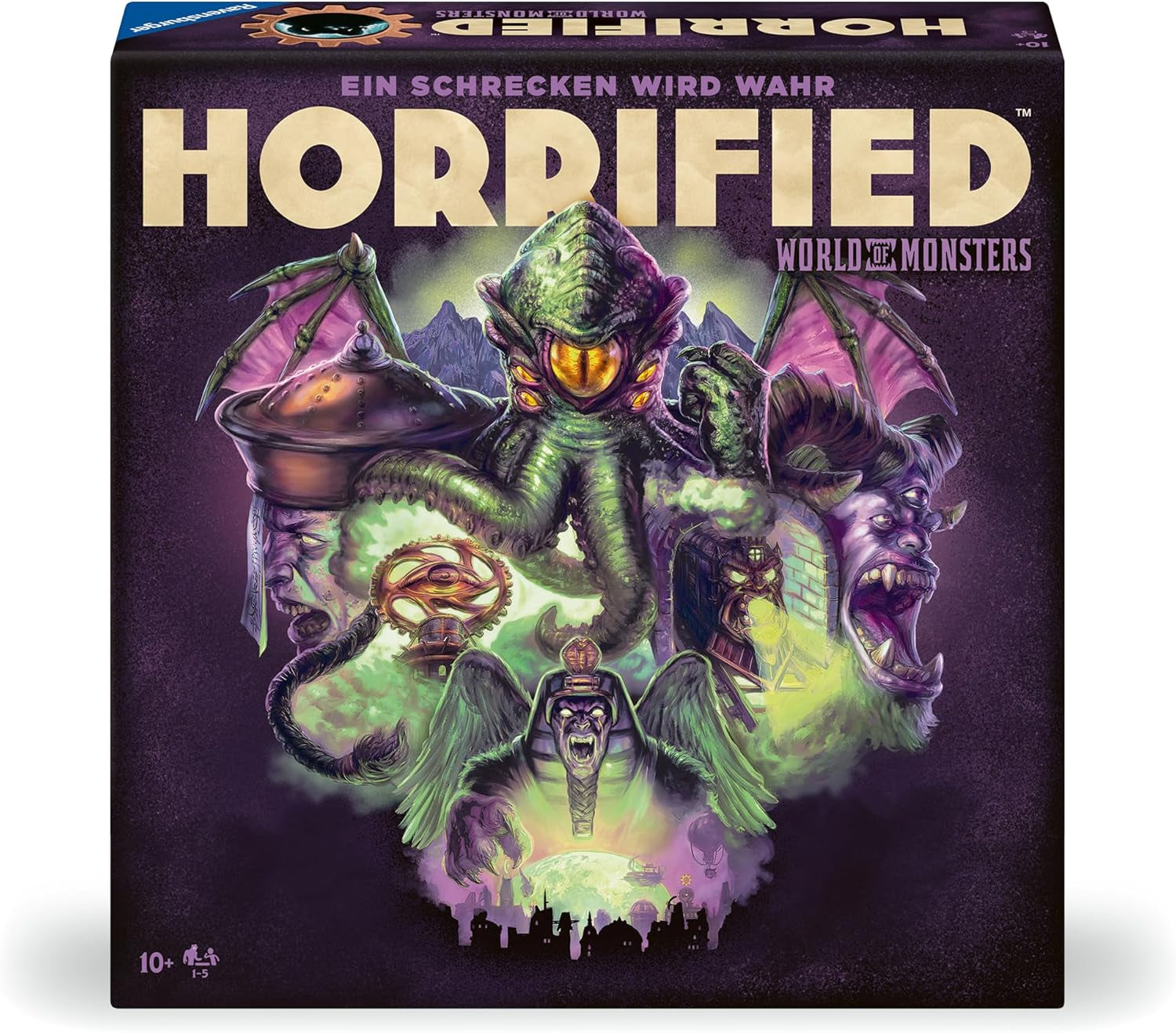 Ravensburger 22892 - Horrified: Lumea Monștrilor - Joc de societate cooperativ și captivant pentru vârste de 10 ani și peste, pentru seri de jocuri cu prietenii sau familia, pentru 1-5 fani Horrified
