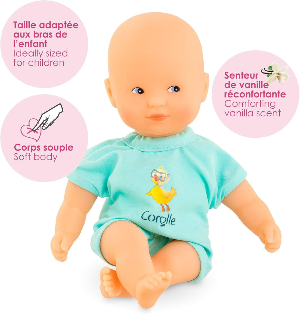 Corolle - Meine erste Babypuppe, Mini-Bada, blau, 20 cm, ab 18 Monaten, 9000120310