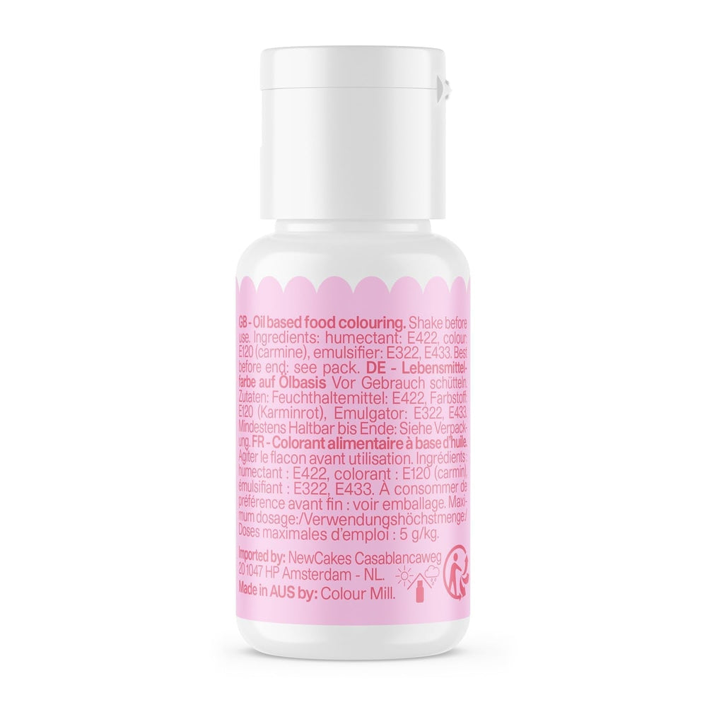 Colorant alimentar pe bază de ulei Colour Mill, amestec de ulei roz pal - Colorant alimentar pentru ciocolată, fondant, brioșe, prăjituri, copt, macaroane - Colorant alimentar pentru decorarea torturilor - 100 ml