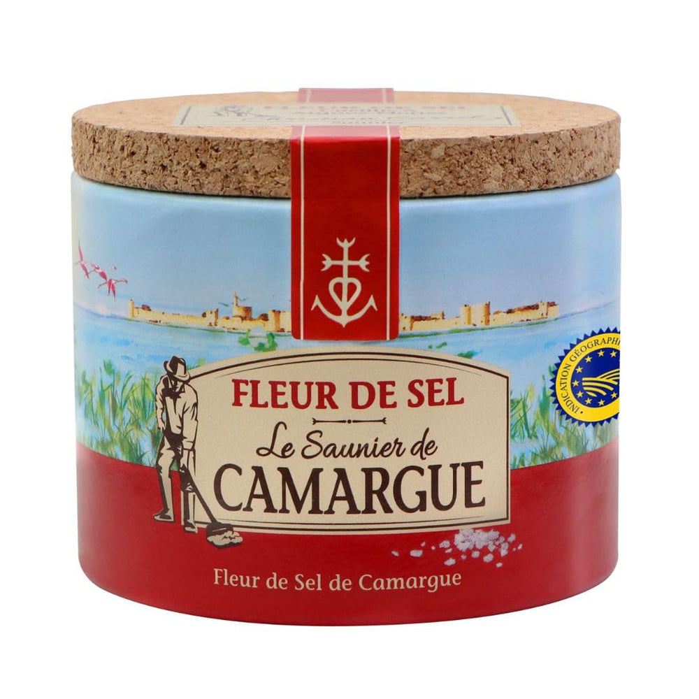 Le Saunier de Camargue Fleur De-Sel Zitrone Thymian in 125 g Dose, Premium Meersalz aus Süd-Frankreich, Ideal als Finishing von Speisen und zum Verfeinern von Gerichten