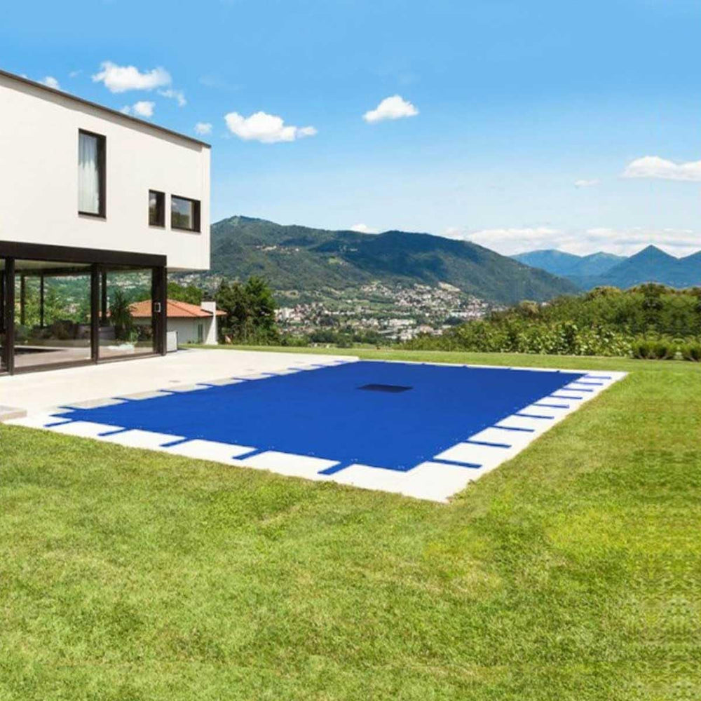 Prelată dreptunghiulară pentru piscină 6 x 10m - PO155RD - Prelată pentru piscină de iarnă cu plasă de drenaj