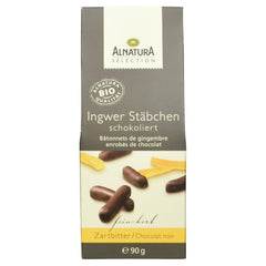 Batoane de ghimbir acoperite cu ciocolată organică Selection, 90g