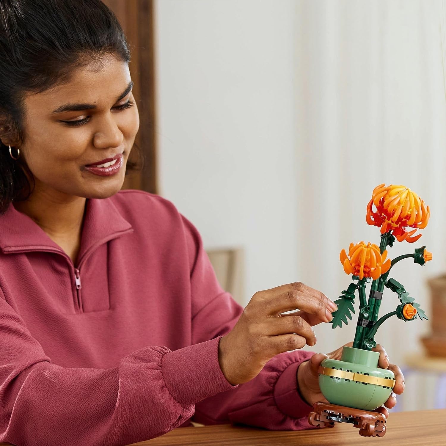 LEGO Botanicals Chrysanthemum - Artificial Flower Building Set - Creative Model Kit for Adults to Build - Faux Plant Gift for Women and Men - DIY Home Office Decor - 10368