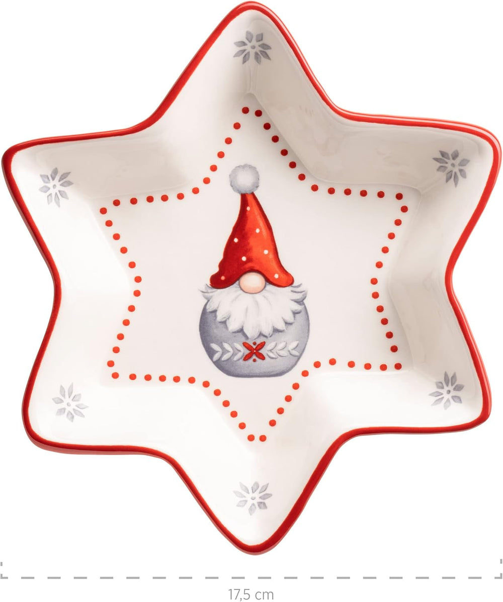 MÄSER 931974 Serie Aurela Weihnachtsteller 3er Set, 3 Weihnachtsgeschirr Teller als Plätzchenteller, Stollenplatte, Gebäckteller, Keksteller, Weihnachtsservice Geschirrset Weihnachten, Steingut