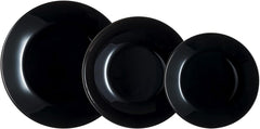 Set de veselă Arcopal Zelie din sticlă neagră, 12 piese, 4 locuri, negru