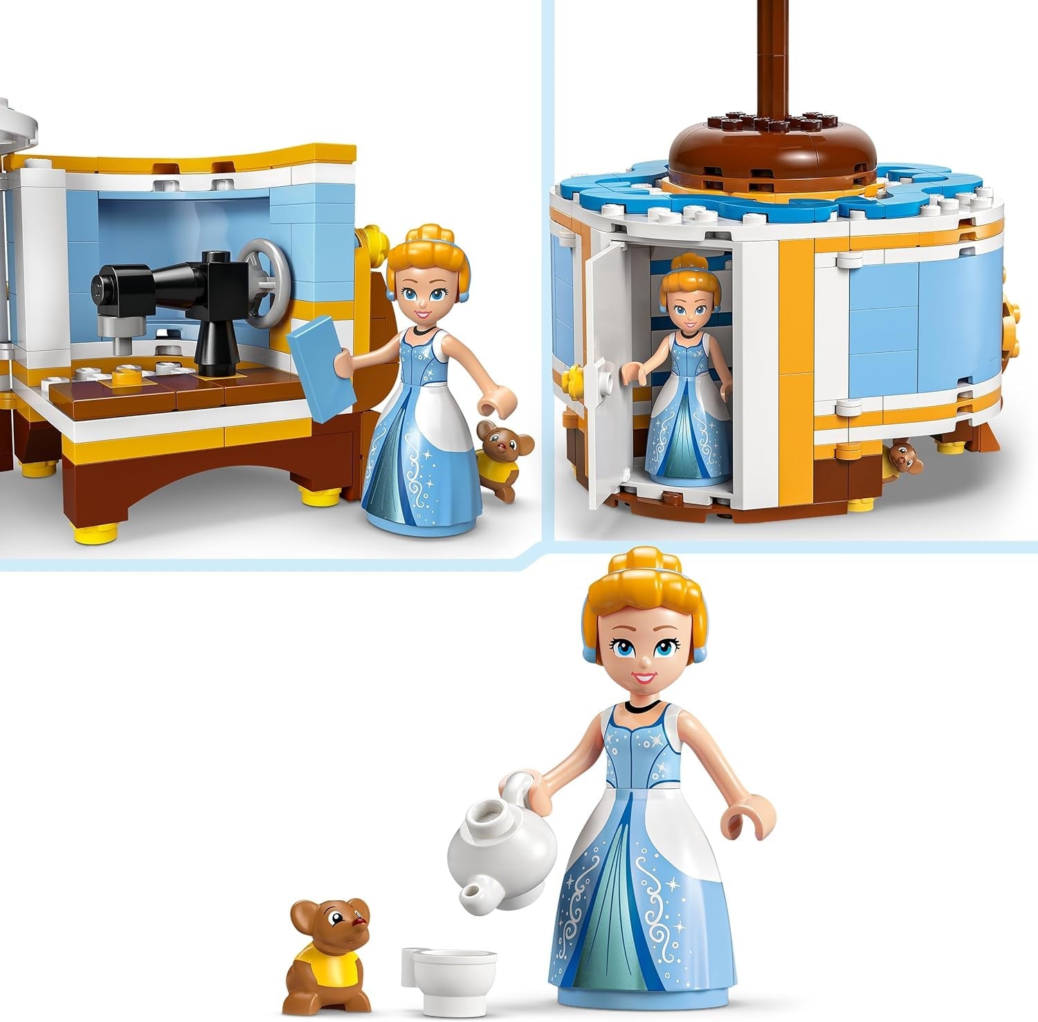LEGO ǀ Disney Princess Cinderellas Kleid, Spielzeug für Jungen und Mädchen ab 9 Jahren - Inkl. EIN Kleiderständer, Cinderella Mini-Puppe und Maus Figur - Kreatives Spielset 43266