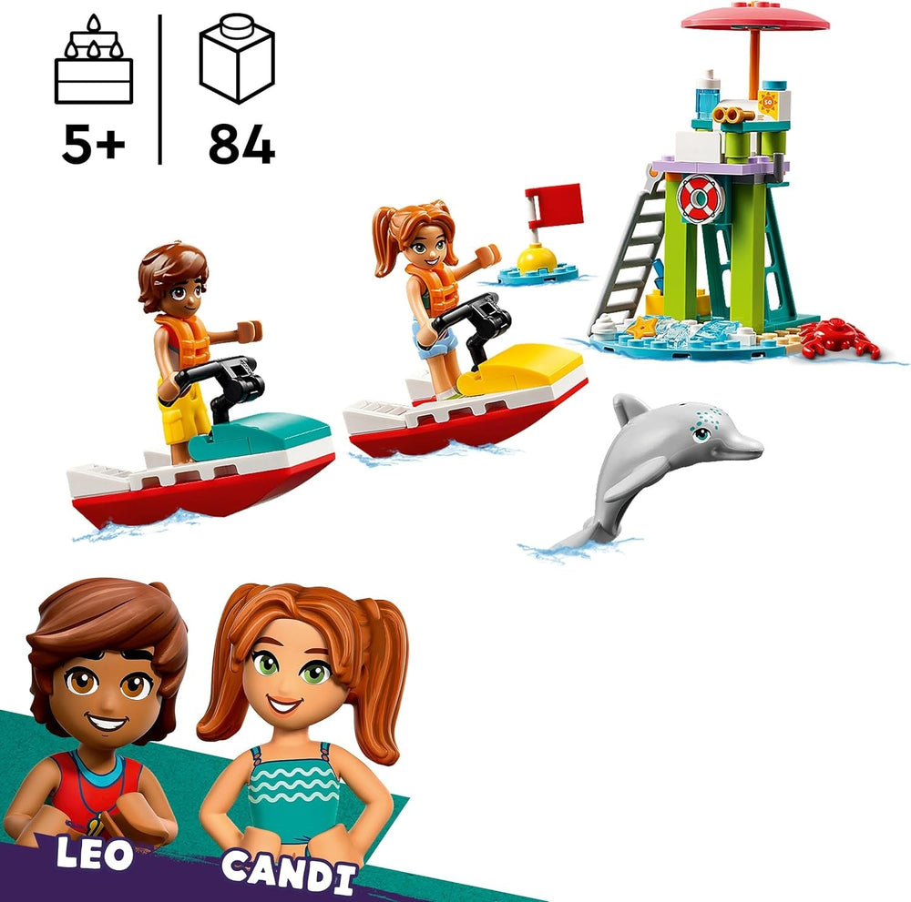 LEGO Friends Rettungsschwimmer Aussichtsturm mit Jetskis, Kinderspielzeug, Geschenkidee für Mädchen und Jungen ab 5 Jahren mit 2 Spielfiguren und Delfin, Jetski-Spielzeug 42623
