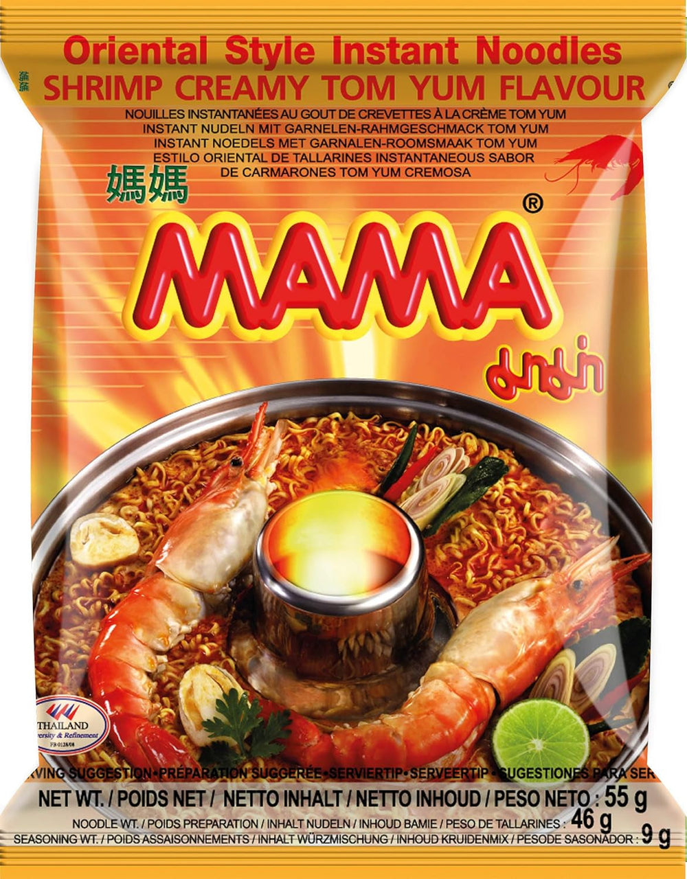 MAMA Tăiței Instant cu Aromă de Pui – Supă de Tăiței Instant în Stil Oriental – Bucătărie Thailandeză Autentică – 24 x 55 g