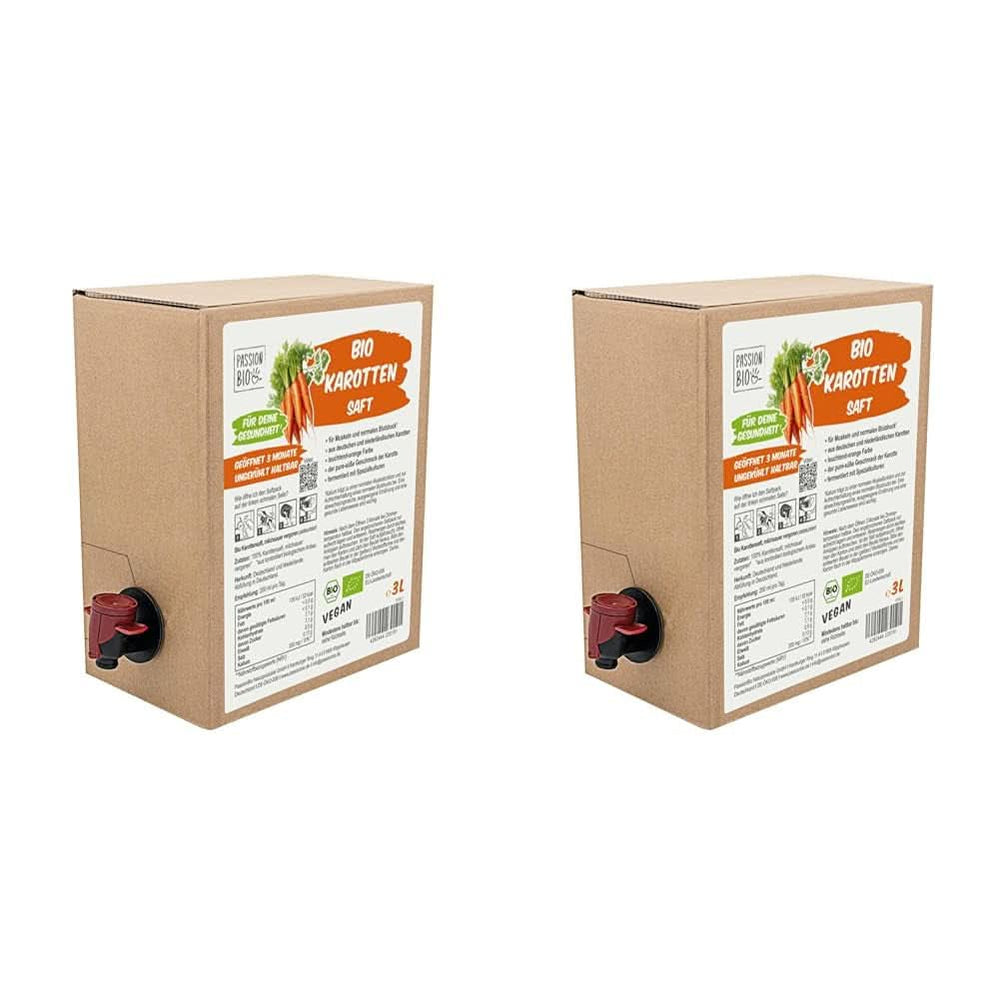 Suc organic de morcovi - Fabricat din morcovi germani și olandezi, 3 litri Bauturi fara alcool Naty Shop 2 x 3 litri Morcovi