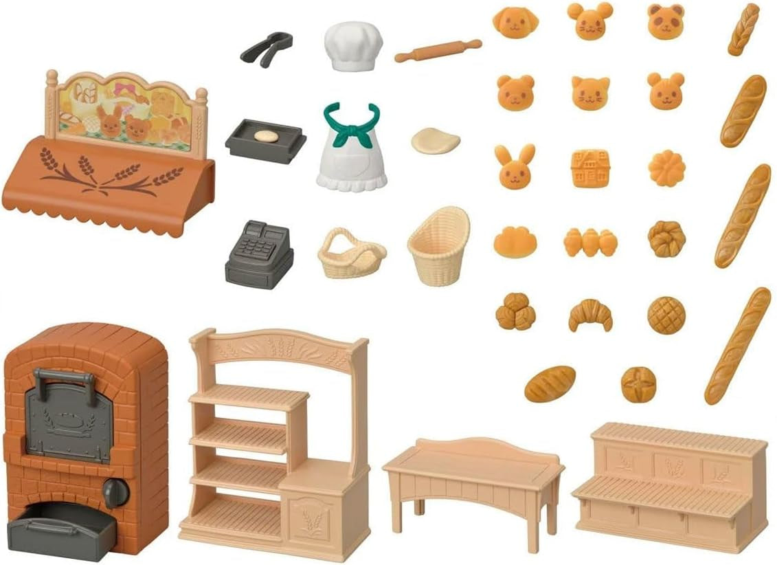 Sylvanian Families 5536 Set brutărie pentru casa de pornire - Casa de păpuși Playset Casute de papusi Naty Shop