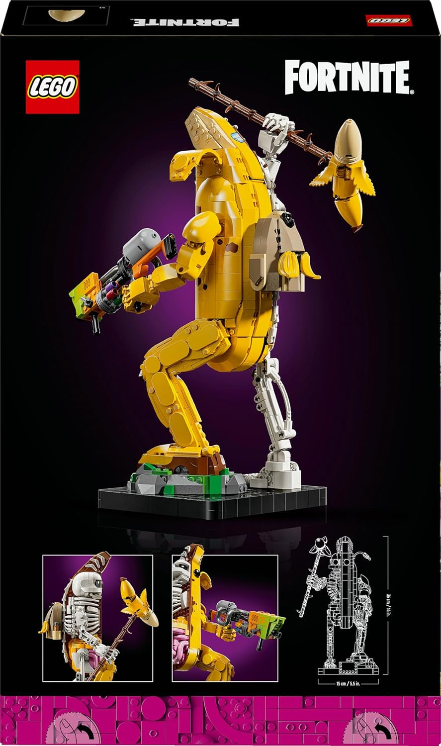 LEGO Fortnite Knochen-Schali - Gamer Modellbau -Bauset für Erwachsene - Schalenschläger Spitzhacke, Farbwerfer, Bananenrucksack - Gaming Deko - DIY Set - Gaming Geschenk für Erwachsene & Fans - 77072
