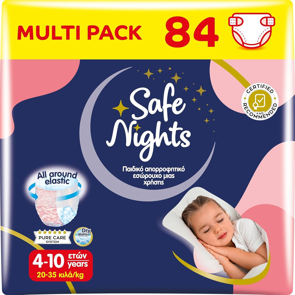 Safe Nights Girl, chiloți absorbanți de noapte pentru fete cu vârsta cuprinsă între 8 și 16 ani (30-50 kg), 14 bucăți