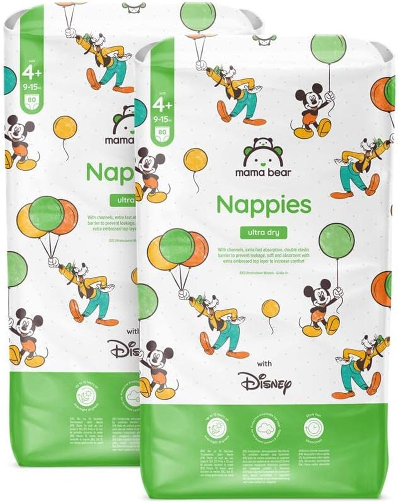 Marcă Amazon: Scutece Mama Bear Disney Ultra Dry, mărimea 3 (4-9 kg) - Cutie lunară, alb, 172 bucăți (2 pachete a câte 86)