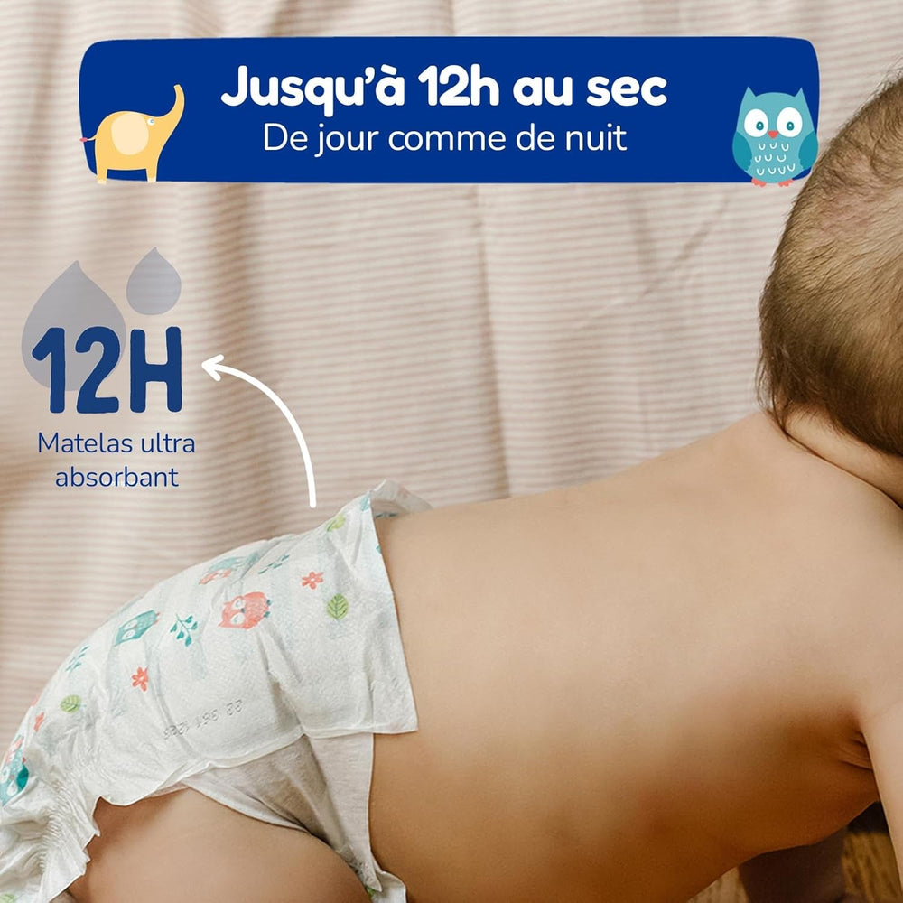 - Windeln Größe 4 (7 – 18 kg) – für empfindliche Haut – natürlich und sehr saugfähig – 12 Stunden auslaufsicher – ohne unerwünschte Inhaltsstoffe – hergestellt in Frankreich – 132 Windeln