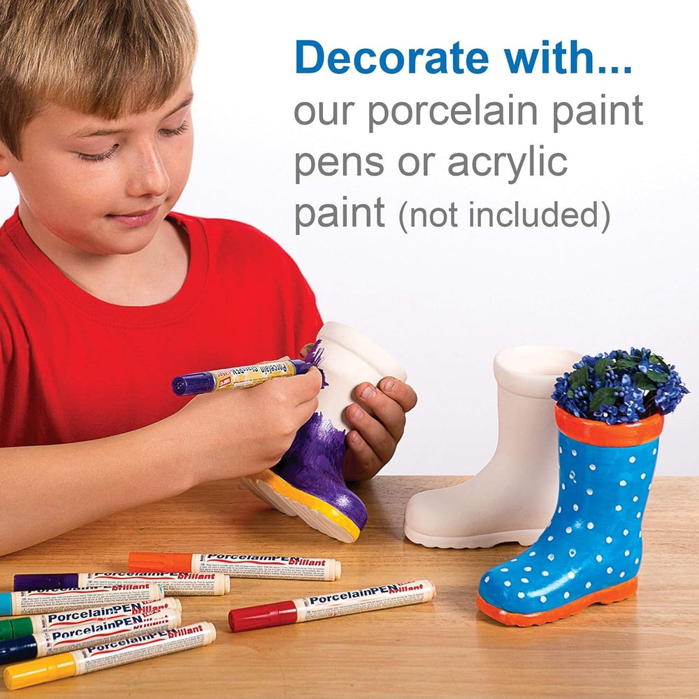 Ghivece ceramice Baker Ross „Wellies” pentru copii (2 bucăți)