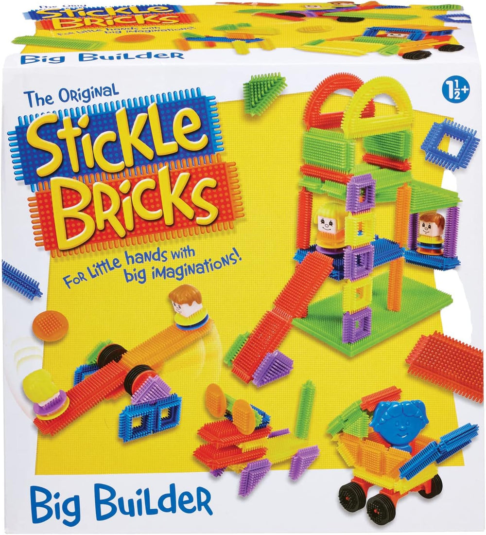 Stickle Bricks, Big Builder Konstruktionsset, Über 125 Teile, Fördert Kreativität & Motorik, Sicher & langlebig, Praktische Aufbewahrung, Für Kinder ab 18 Monaten