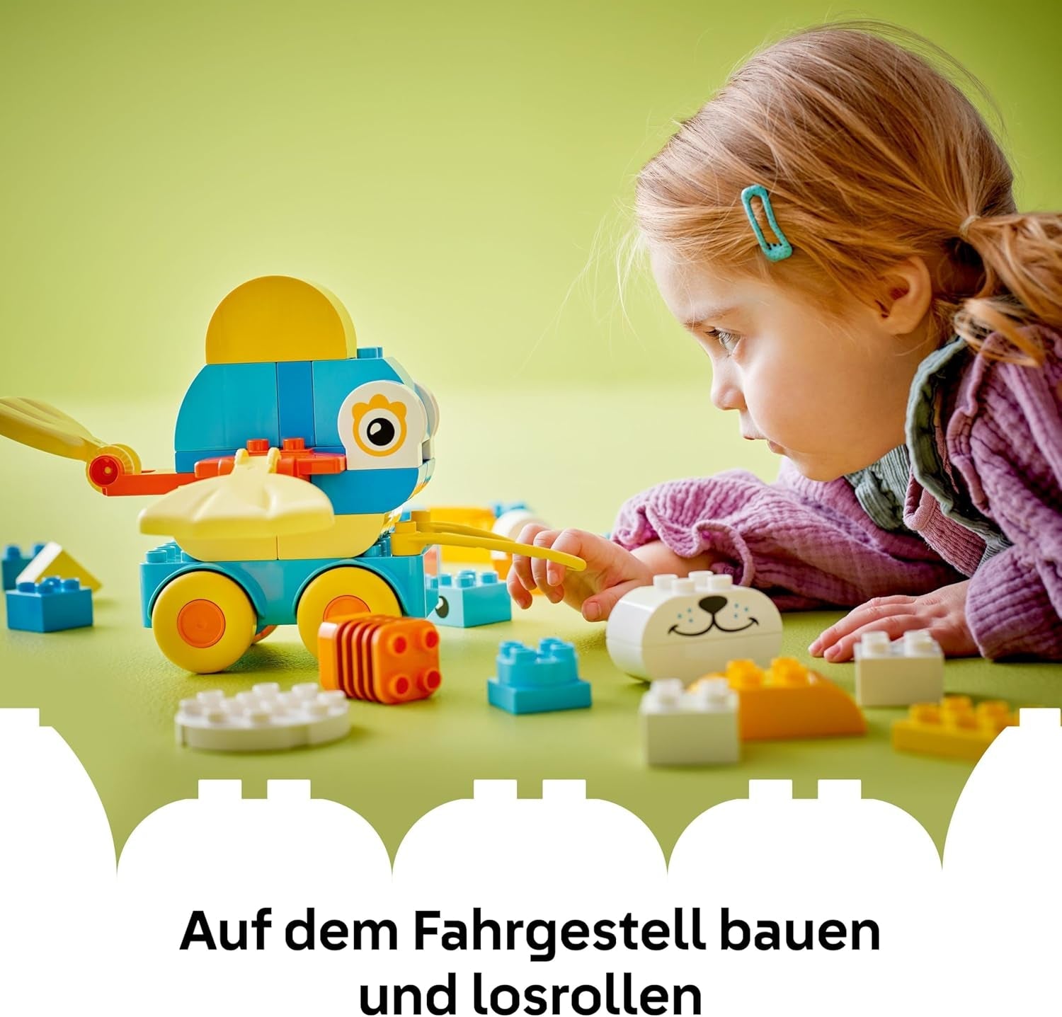 LEGO DUPLO Town Tiere auf Rädern 3-in-1-Set - Montessori Spielzeug zum Bauen von Ente, Fisch oder Hund mit Rädern und Ziehgriff - Geschenk für Mädchen und Jungen ab 2 Jahren - 10448