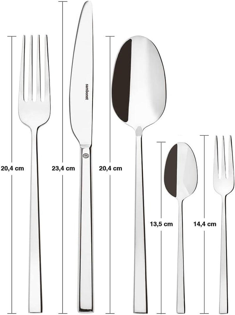 Sambonet 52562-N2 Rock oțel inoxidabil - Set de tacâmuri monobloc din oțel inoxidabil 18/10 Bucatarie Naty Shop