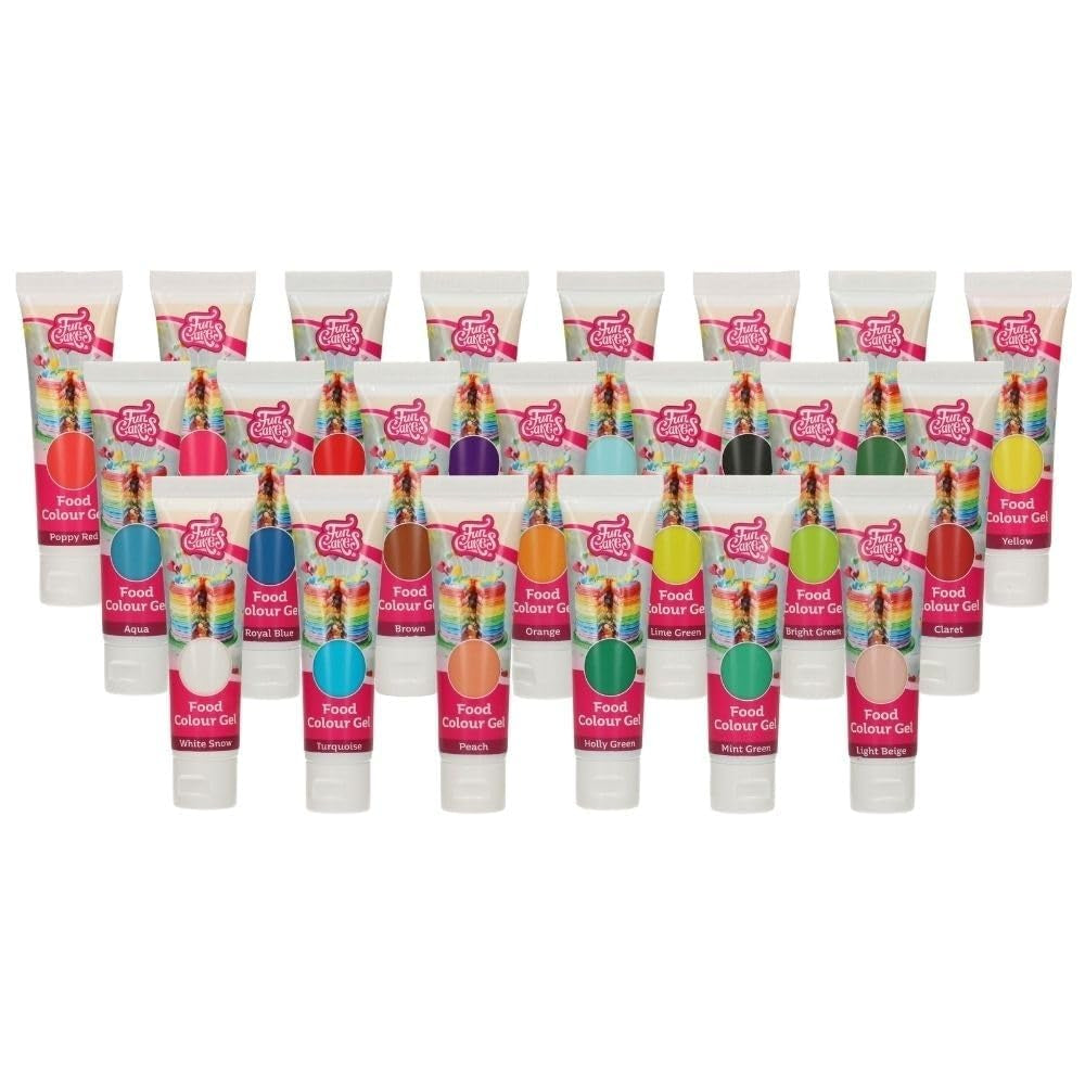 Funcakes Gel Colorant Alimentar Roz: Colorant alimentar foarte concentrat pentru aluat, cremă, fondant și marțipan. Dozare ușoară. Picătură individuală pentru a crea culori vibrante. Halal. 30 g.