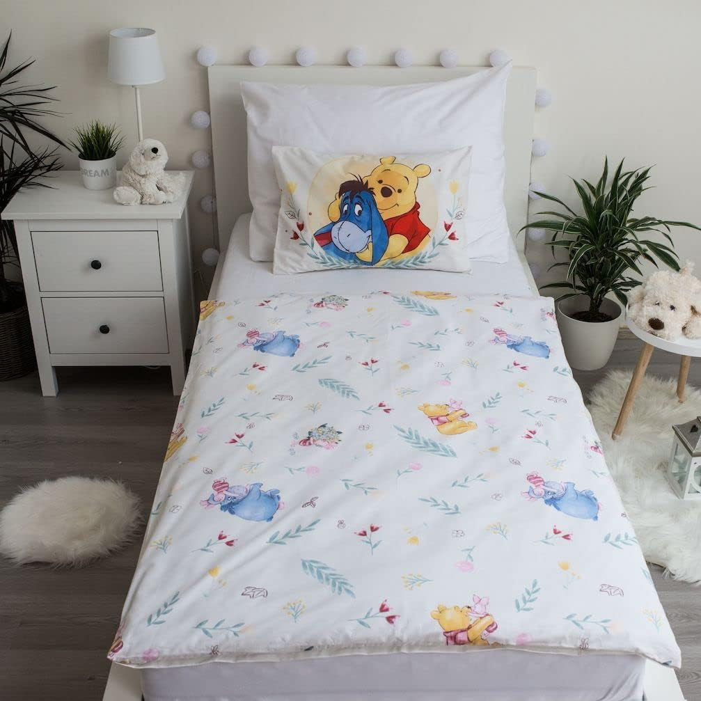 Lenjerie de pat pentru copii, ursuletul Winnie si prietenii sai, 100% bumbac Lenjerie de pat - copii Naty Shop