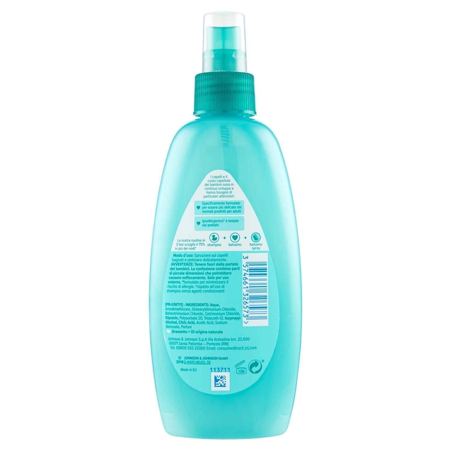 Spray pentru copii, fără noduri, descurcare, fără lacrimi, de asemenea, pentru păr lung sau creț, 200 ml Produse pentru descurcarea părului Naty Shop