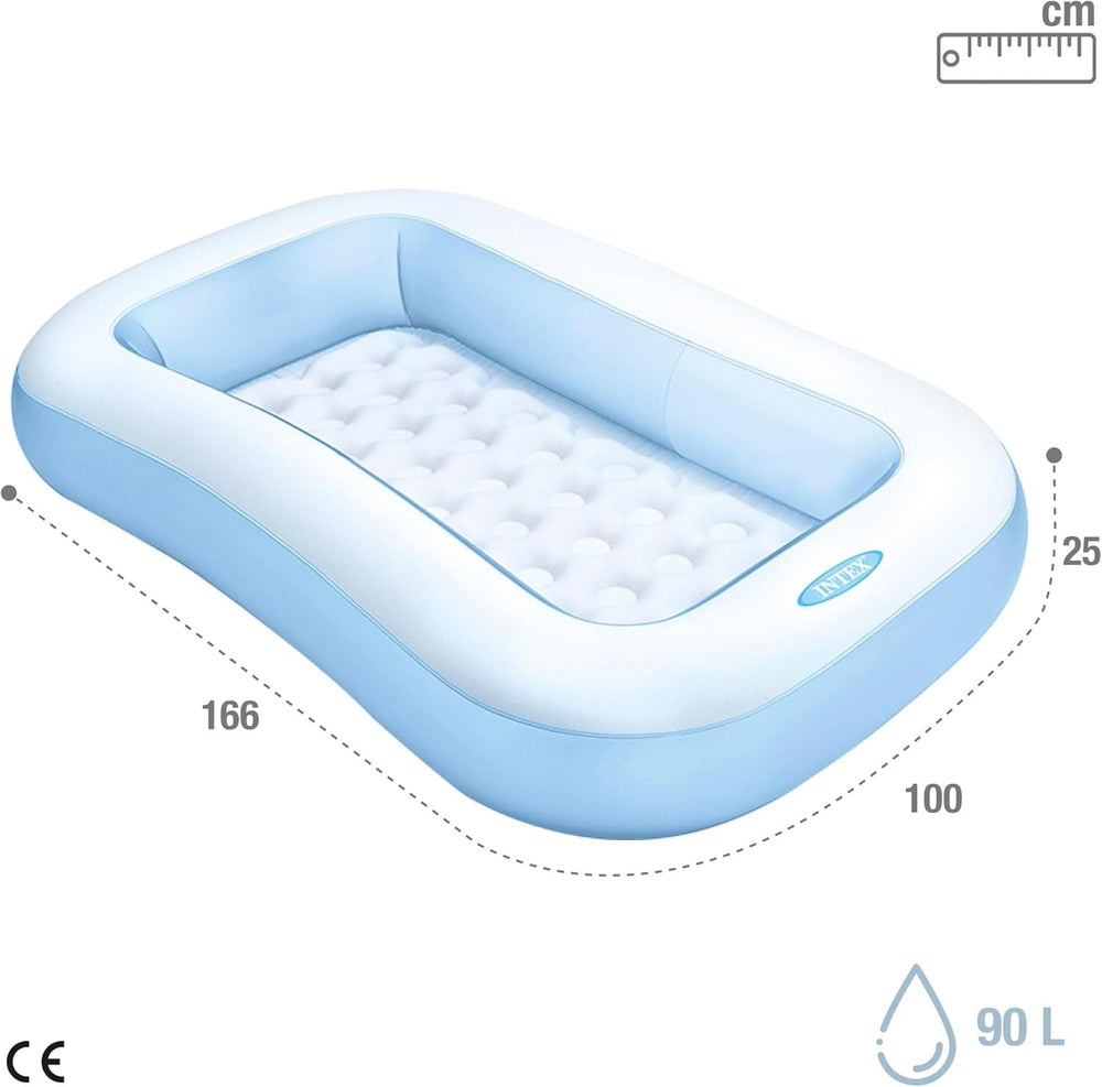 Piscină dreptunghiulară Intex - Piscină supraterană pentru copii - Piscină pentru copii - 166 x 100 cm x 25 cm - Pentru 2+ ani