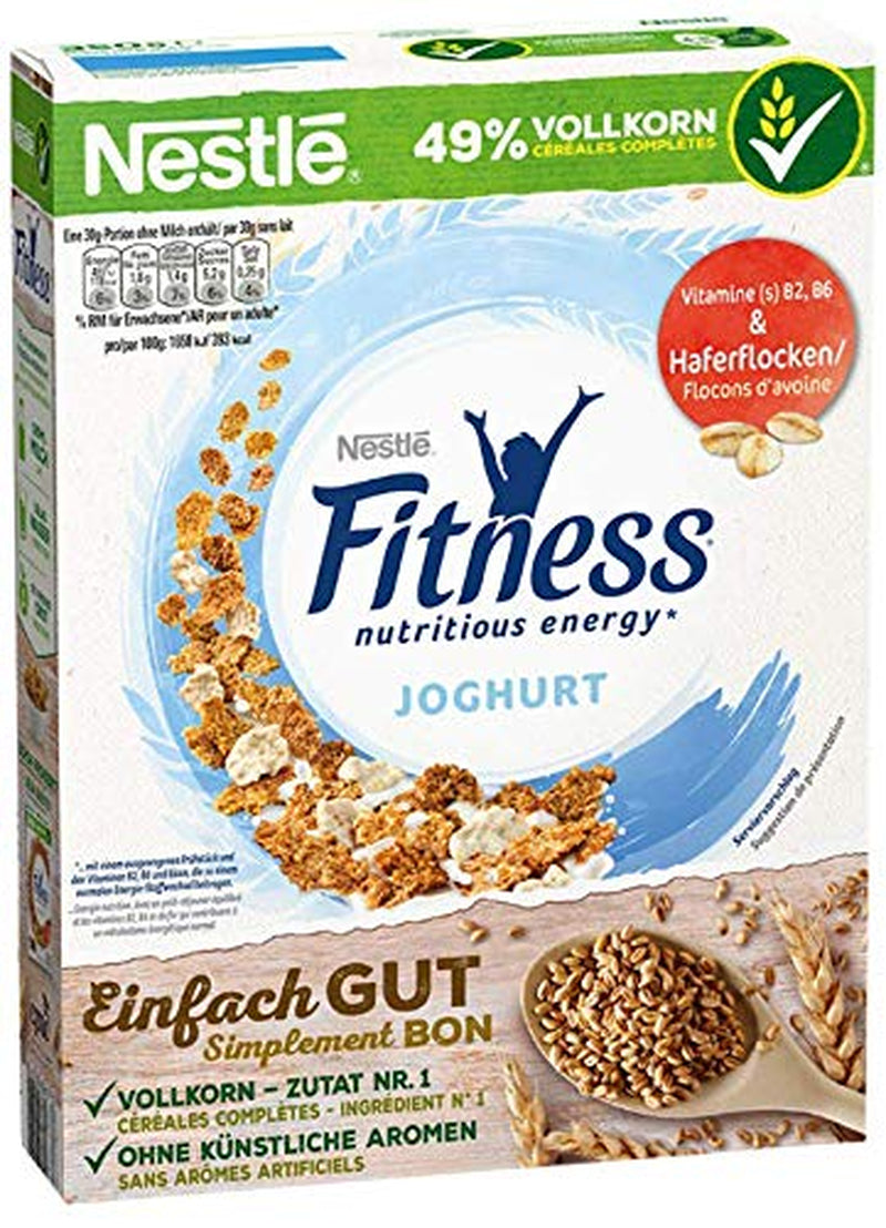 Iaurt Nestlé Fitness, cereale pentru micul dejun cu cereale integrale și aromă parțială de iaurt, pachet de 4 (4 x 350g)
