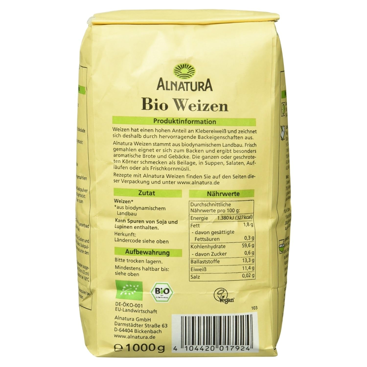 Boabele de grâu organic, 1 kg