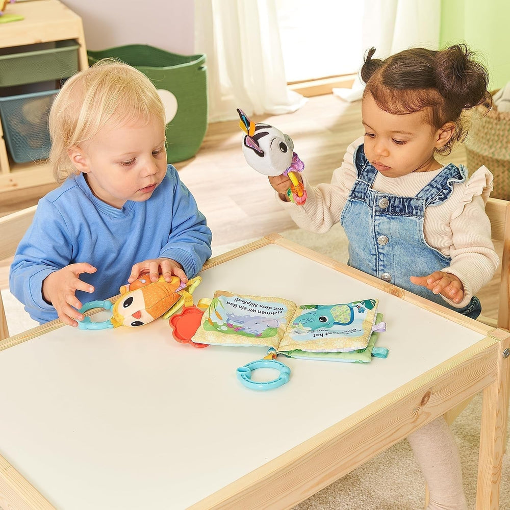 VTech Baby - Set cadou Baby's Animal Friends - Set de jucării cu carte din material textil, pasăre cântătoare și zornăitor zebră - Pentru copii cu vârsta cuprinsă între 0-24 luni Jucarii Bebe Naty Shop