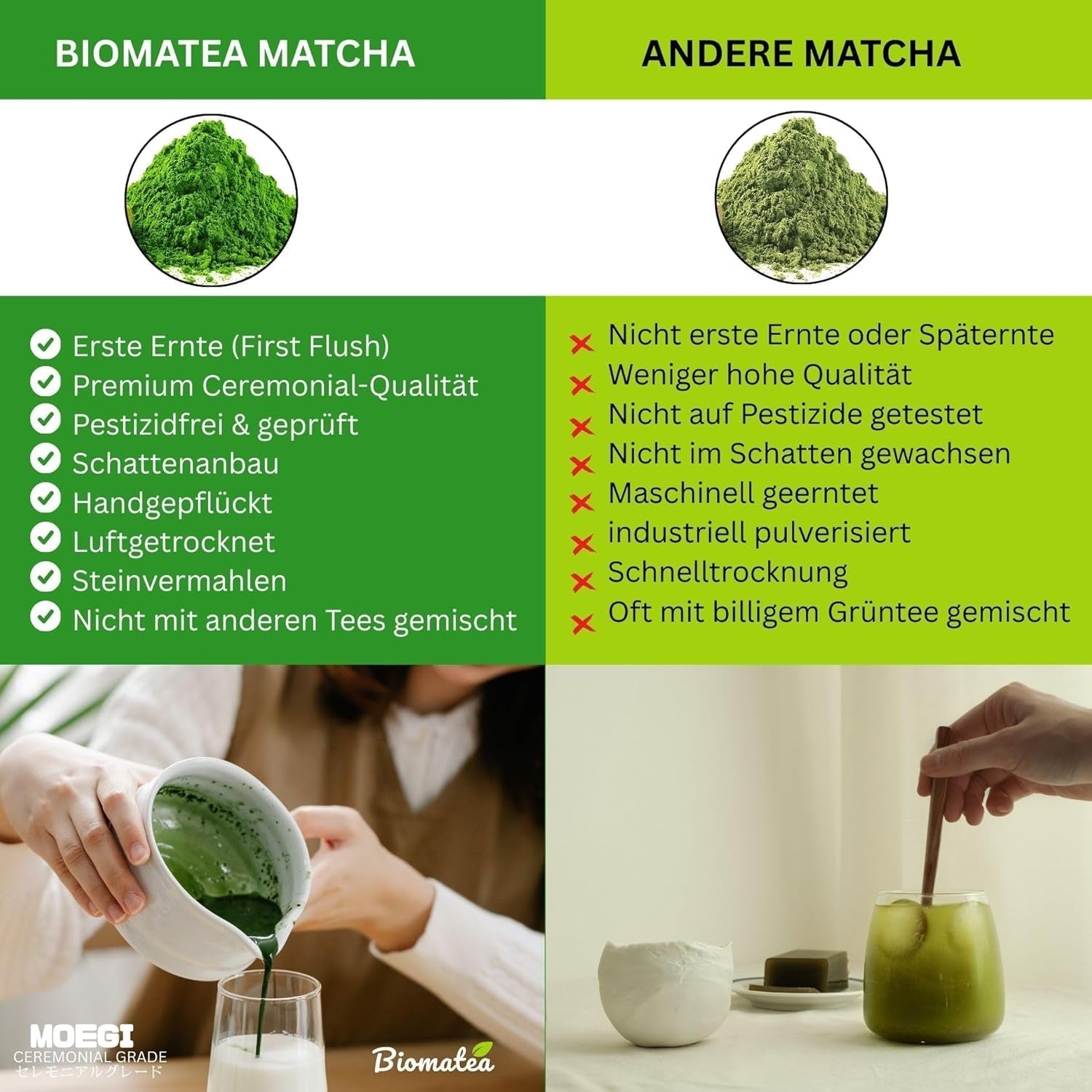 Ceai Sakura Matcha 50 g – de calitate ceremonială din Japonia – ceai verde premium cu pudră de flori de sakura – prima recoltă, măcinat cu piatră, vegan, fără aditivi