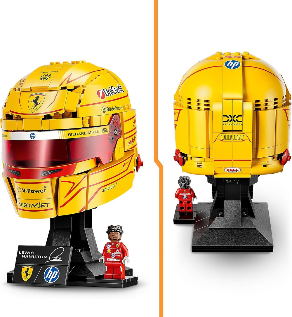 LEGO Editions Scuderia Ferrari HP Lewis Hamilton Helm - F1 Merchandise - Ausstellungsmodell Bausatz mit sammelbarer Minifigur - Geschenk für Jungen ab 14 Jahren und Erwachsene Motorsportfans - 43022