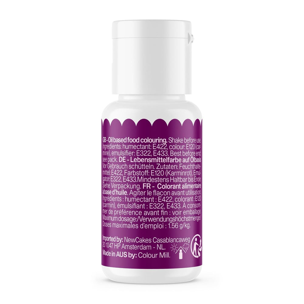 Colorant alimentar pe bază de ulei de struguri Colour Mill Oil Blend - Colorant alimentar pentru ciocolată, fondant, brioșe, prăjituri, copt, macaroane - Colorant alimentar pentru decorarea torturilor - 20 ml
