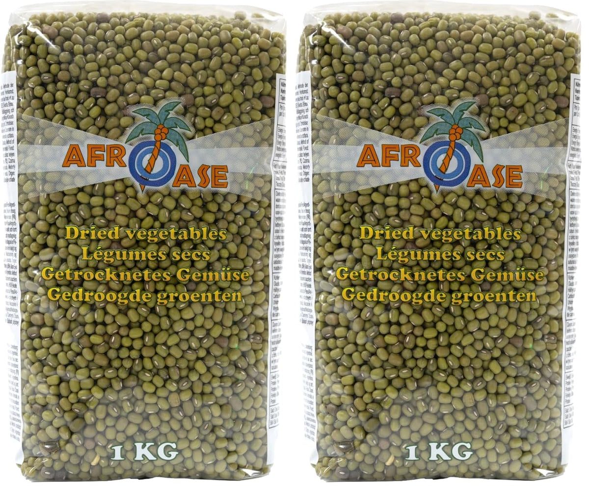 AFROASE - Fasole verde mung - 1 x 1 kg (Pachet de 2)
