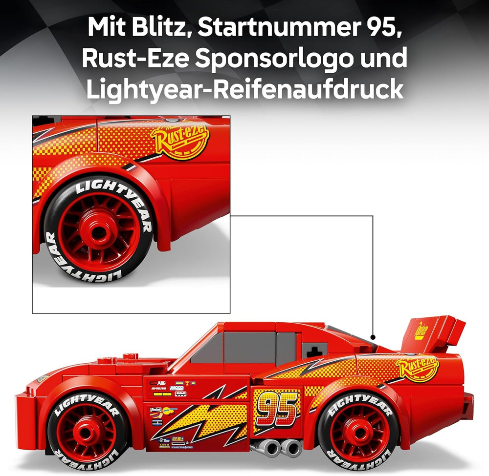 LEGO Speed Champions | Lightning McQueen - Spielzeug zu Cars von Disney Pixar - DIY Deko für Kinderzimmer - Auto Spielset - Kreatives Geschenk für Mädchen, Jungen und Autofans ab 9 Jahren - 77255