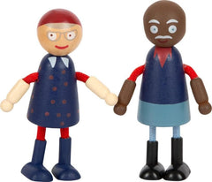 small foot Biegepuppen-Familie Diversität, 6 Puppen aus Holz unterschiedlichen Alters, Geschlechts und Hautfarbe, 12396