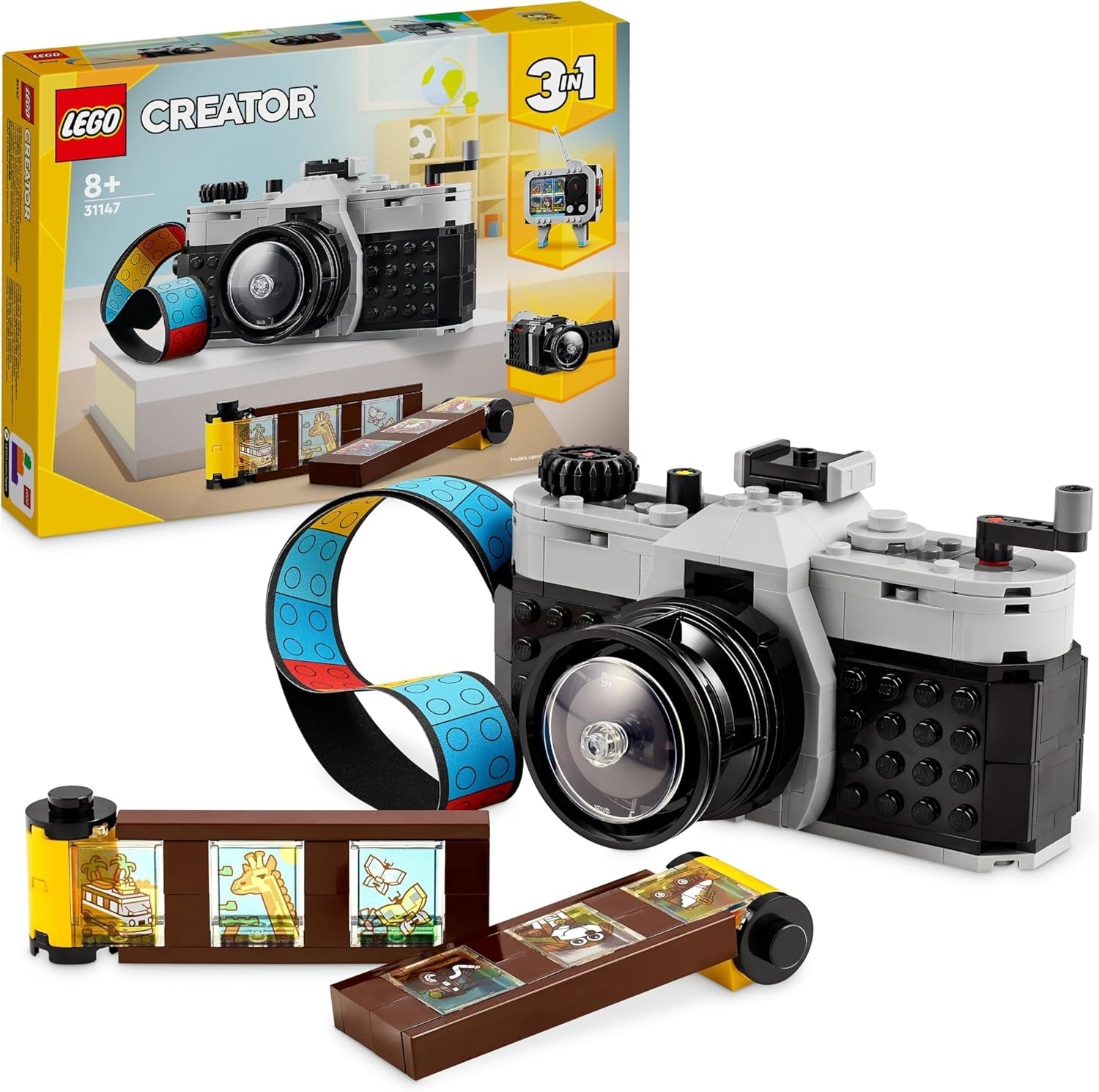 LEGO Creator 3in1 Retro Roller Skate Toy - Transforms into a Mini Skateboard or Boom Box Radio, Creative Gift for 8+ Year Old Girls & Boys - 31148